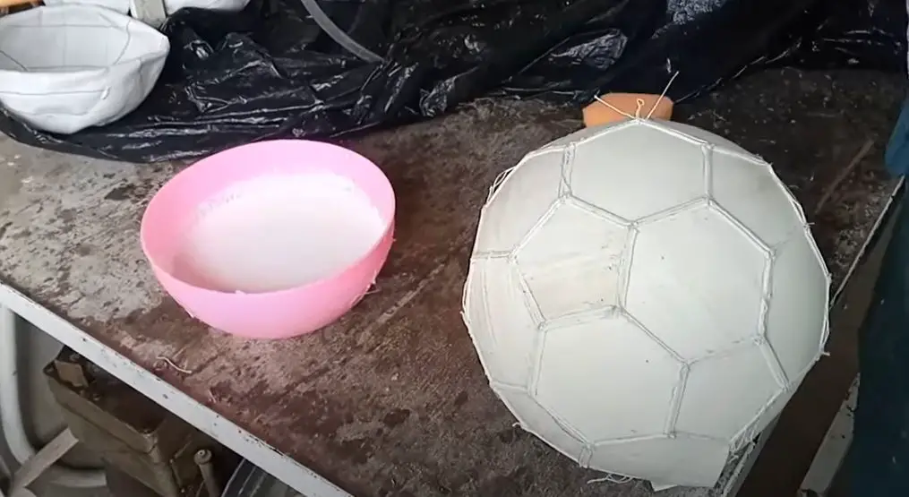 inner view of a soccer ball outer cover